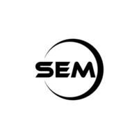 SEM letter logo design in illustrator. Vector logo, calligraphy designs for logo, Poster, Invitation, etc.