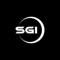 diseño de logotipo de letra sgi en ilustrador. logotipo vectorial, diseños de caligrafía para logotipo, afiche, invitación, etc. vector