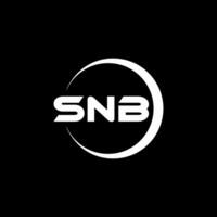 diseño de logotipo de letra snb en illustrator. logotipo vectorial, diseños de caligrafía para logotipo, afiche, invitación, etc. vector