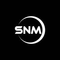 diseño de logotipo de letra snm en ilustrador. logotipo vectorial, diseños de caligrafía para logotipo, afiche, invitación, etc. vector