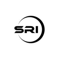 SRI letter logo design with white background in illustrator. Vector logo, calligraphy designs for logo, Poster, Invitation, etc.