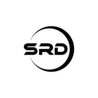 diseño de logotipo de letra srd con fondo blanco en illustrator. logotipo vectorial, diseños de caligrafía para logotipo, afiche, invitación, etc. vector