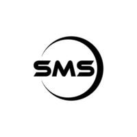 SMS letter logo design in illustrator. Vector logo, calligraphy designs for logo, Poster, Invitation, etc.