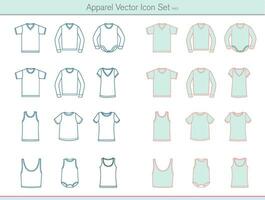 Fashion icon, Apparel Icon, Cloth line art, boys cloth, women cloth, child dress line art, Line art vector, free vector, Icon set, garment product, Vector icon set.