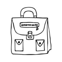 Sketch of a briefcase, a business bag on a white background. Vector illustration in doodle style