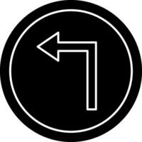 Left Turn Vector Icon Design