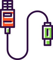 diseño de icono de vector de cable usb