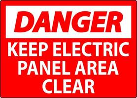 Danger Sign Keep Electric Panel Area Clear vector