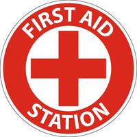 Floor Sign, First Aid Station vector