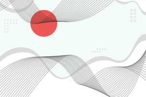 White background with wavy line and red circle vector