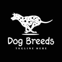 spotted dog breeds logo design vector