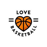 basketball sport love logo design vector