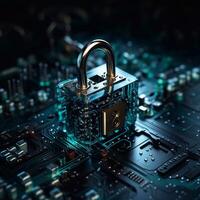 Cyber security it engineer working on protecting network against cyberattack from hackers. photo