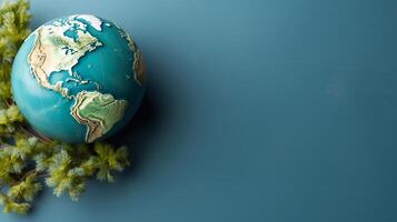 Earth globe design World globe abstract design with planet earth above. photo