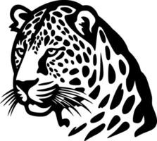 leopardo, negro y blanco vector ilustración