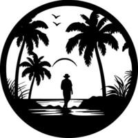 Summer, Black and White Vector illustration