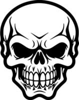 Skull, Black and White Vector illustration