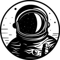 astronauta, negro y blanco vector ilustración