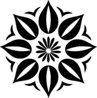 Flower, Black and White Vector illustration