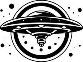 UFO, Minimalist and Simple Silhouette - Vector illustration