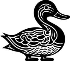 Duck - Black and White Isolated Icon - Vector illustration