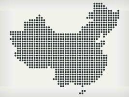 People Republic China Pixel Dots Map vector