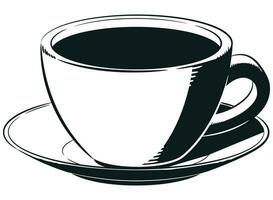 silueta café tienda bebida cafeína taza vector