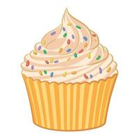 Cupcake Sweet Sprikles Pastry Muffin Cartoon vector