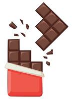 Dark Chocolate Bar Broken Pieces Sweets vector