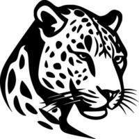 leopardo - negro y blanco aislado icono - vector ilustración