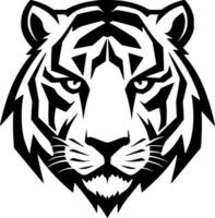 Tigre - negro y blanco aislado icono - vector ilustración