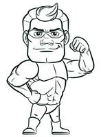 Sketch Strong Superhero Flexing Muscular Arm vector