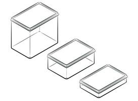 Sketch Food Container Rectangle Plastic Box vector