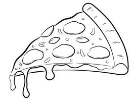 Sketch Pizza Slice Italian Pizzeria Doodle vector