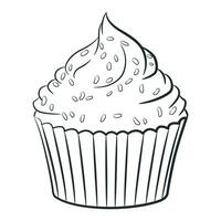 Sketch Muffin Cup Fairy Cake Doodle vector