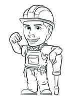 Sketch Electrician Handyman Maintenance Technician Worker vector