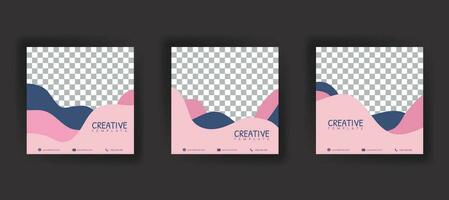 Set Of Digital business marketing banner for social media post template. Pastel Color Background. Geometric Shape Theme. Suitable for social media posts and web advertising vector