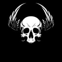 Skull, Black and White Vector illustration