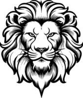 león - negro y blanco aislado icono - vector ilustración