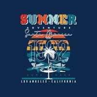 summer adventure graphic, typography vector, beach theme illustration, good for print t shirt and other use vector