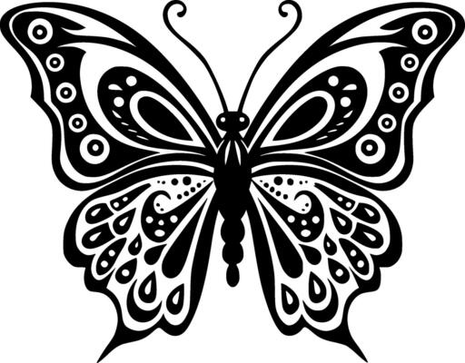 cuchillo mariposa. mano dibujado negro color. grabado vector ilustración.  22038056 Vector en Vecteezy