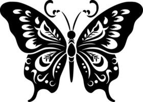 Butterfly, Black and White Vector illustration