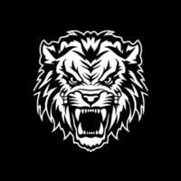 Tigre - negro y blanco aislado icono - vector ilustración