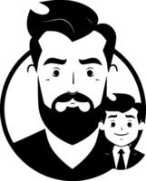 Father, Black and White Vector illustration