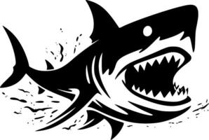 Shark - Black and White Isolated Icon - Vector illustration