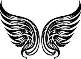 Angel Wings, Black and White Vector illustration