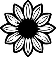 Flower, Black and White Vector illustration