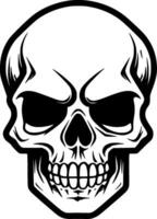 Skull, Black and White Vector illustration