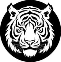 Tigre - negro y blanco aislado icono - vector ilustración