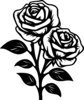 Roses, Minimalist and Simple Silhouette - Vector illustration